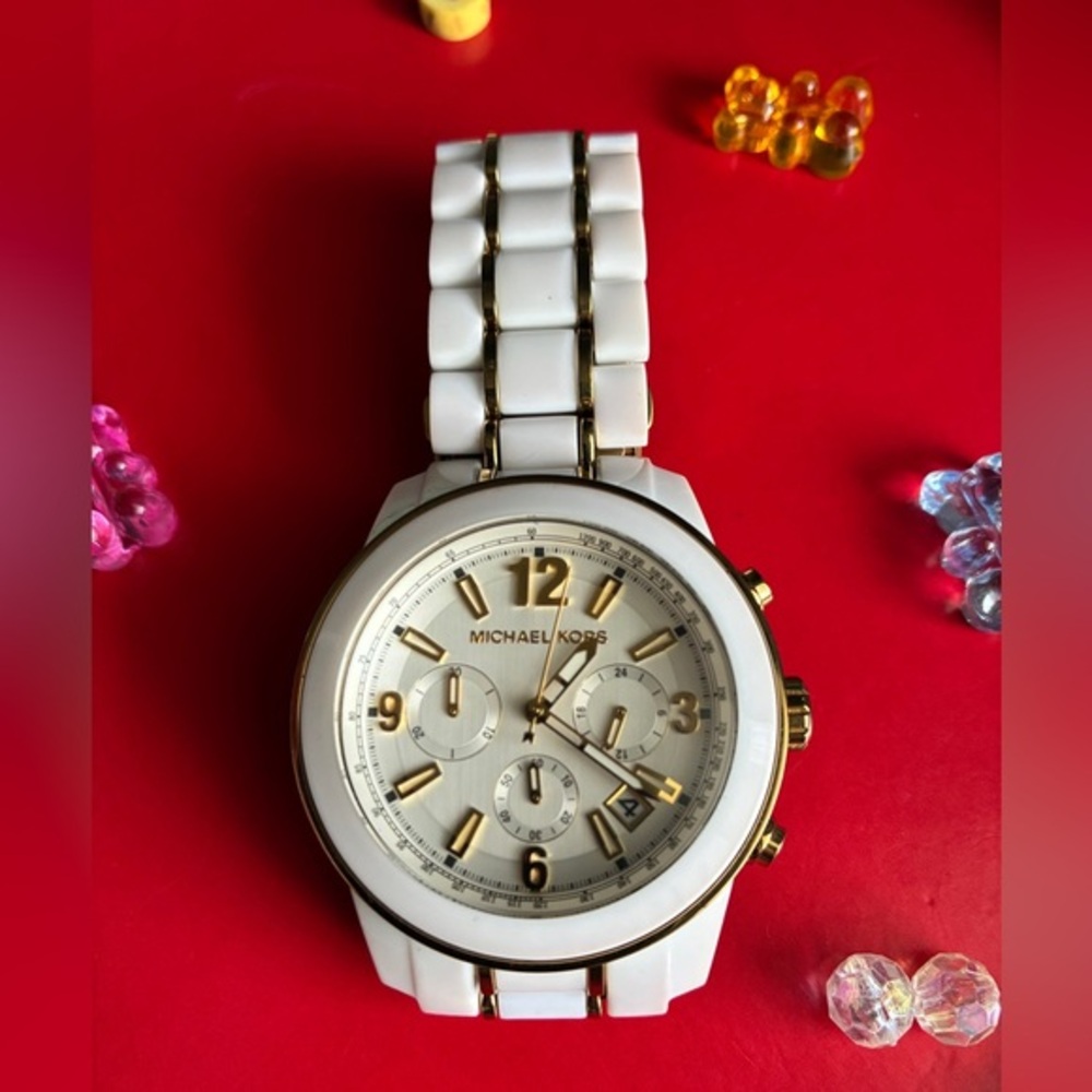 Michael Kors White and Gold Women's Watch